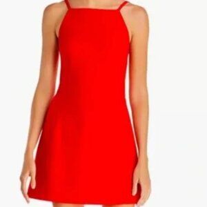 French Connection Solid Red Mini A-Line Sheath Dress Size 2